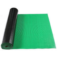Green Color Fine Ribbed Pattern SBR Rubber Sheets Roll